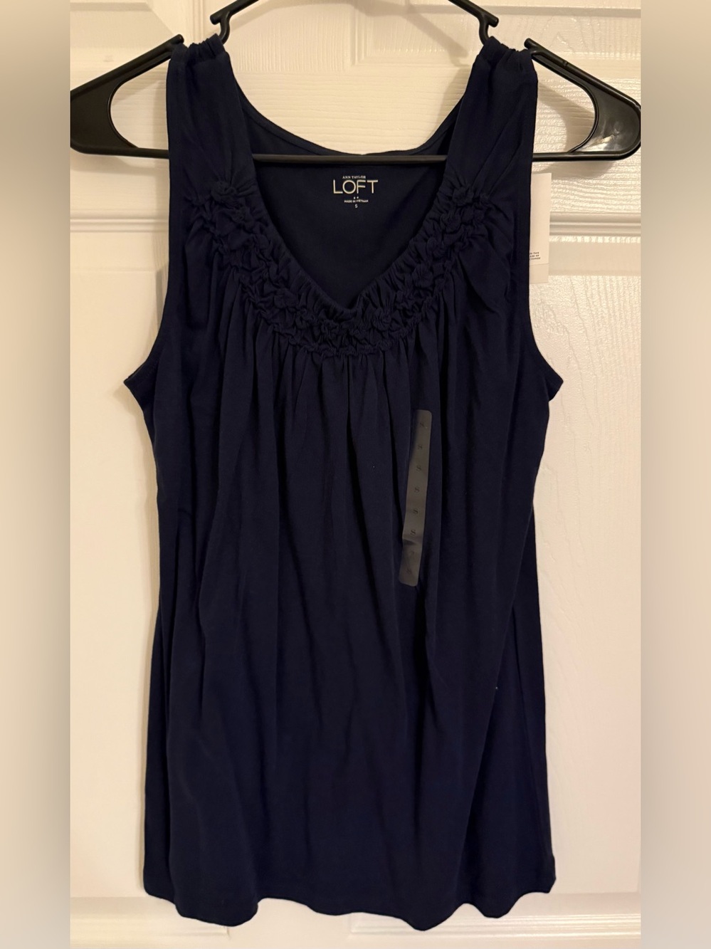 LOFT Navy Cotton V-Neck Tank